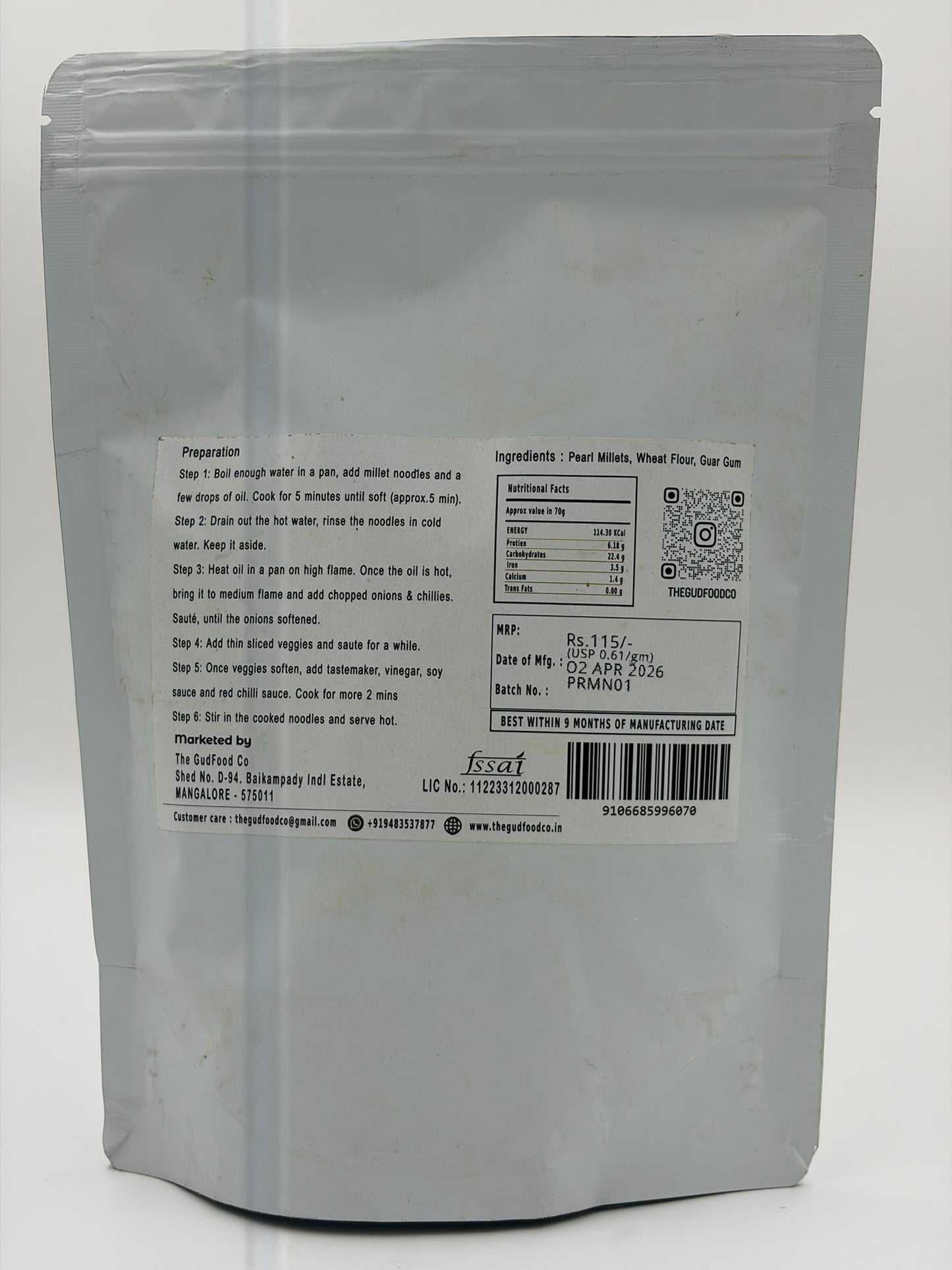 TGF-Pearl Millet Noodles