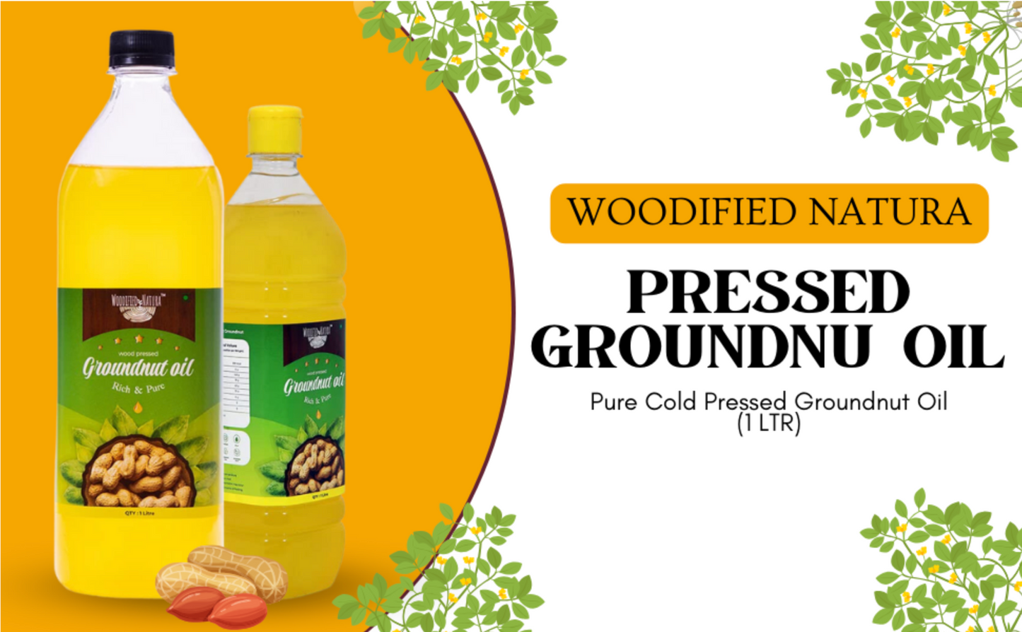 Cold pressed groundnut peanut oil by Woodified Natura