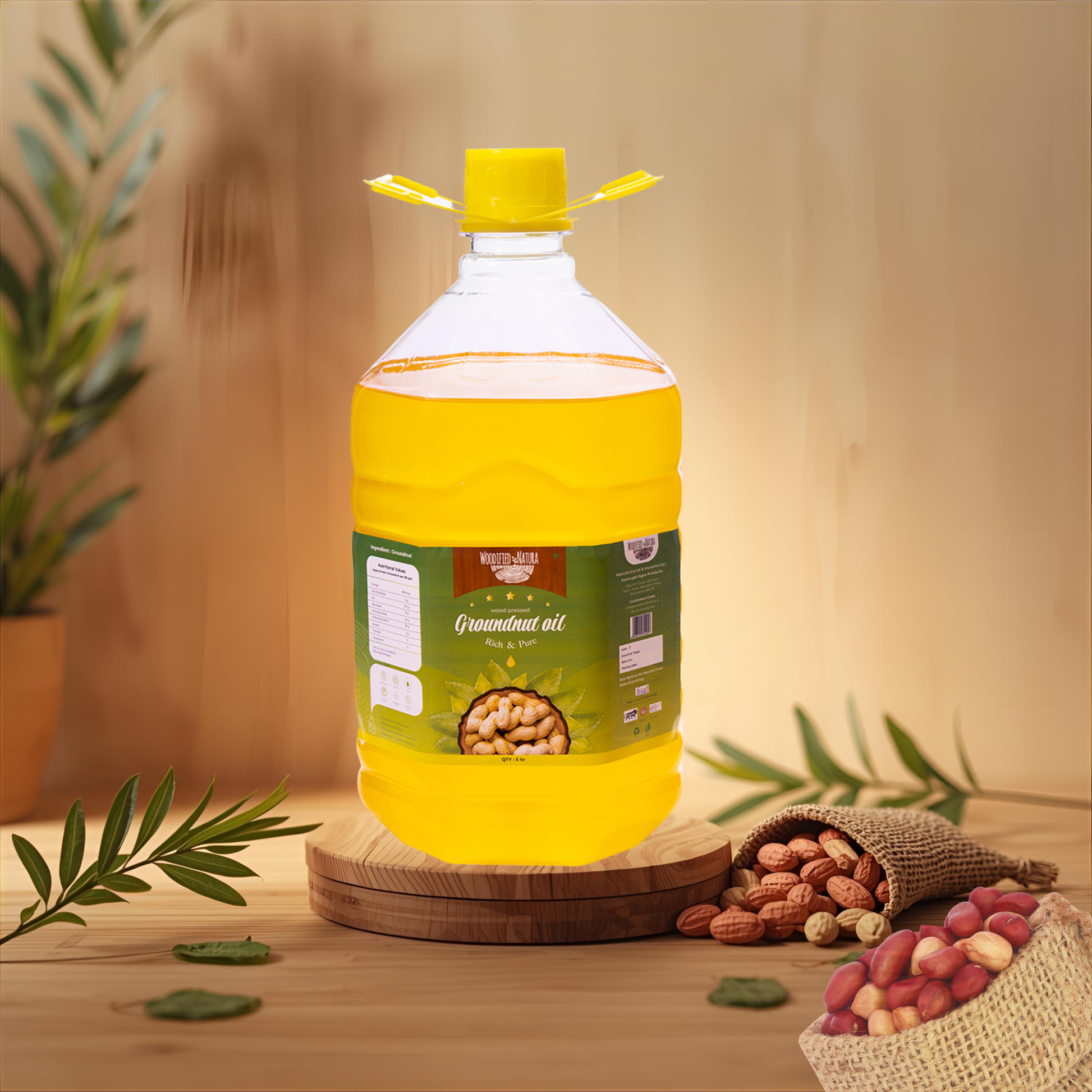 Cold pressed groundnut peanut oil by Woodified Natura