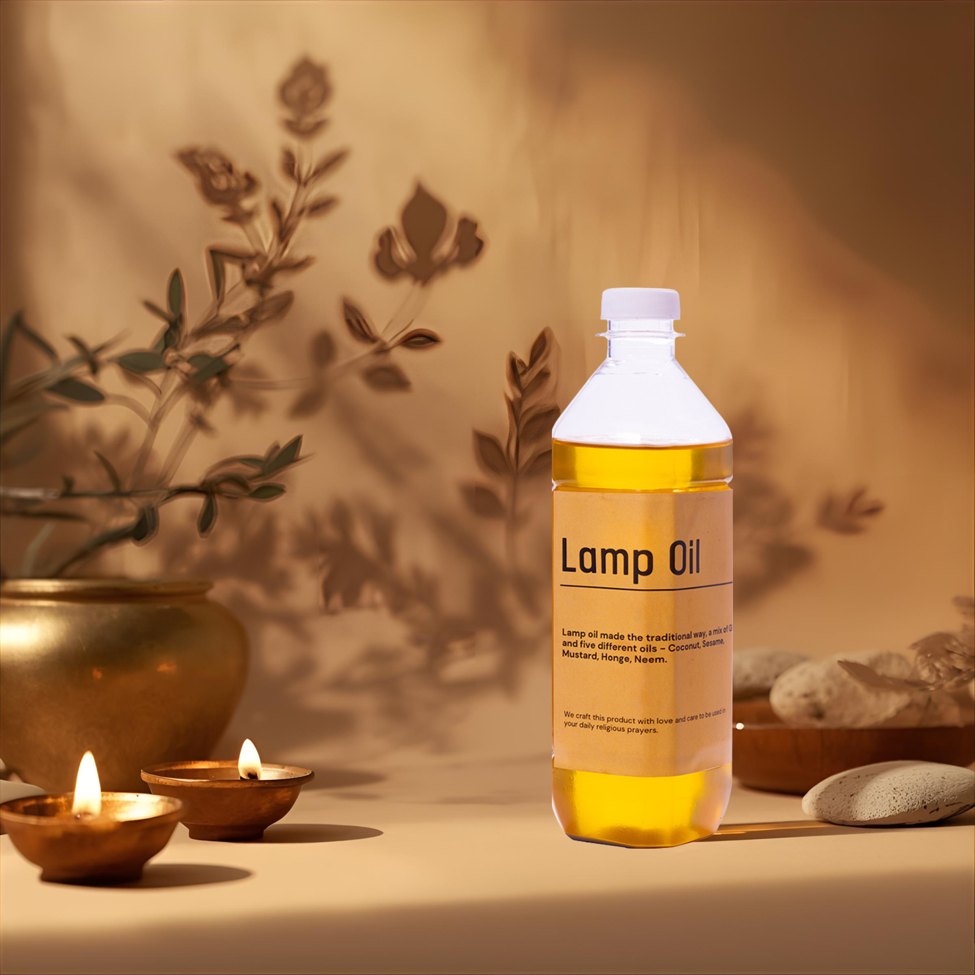 Woodified Natura traditional lamp oil bottle