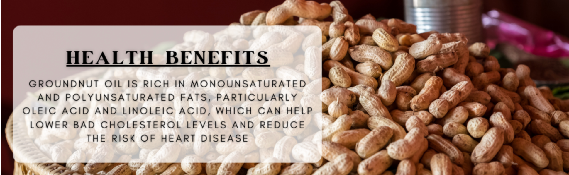 Cold pressed groundnut peanut oil by Woodified Natura
