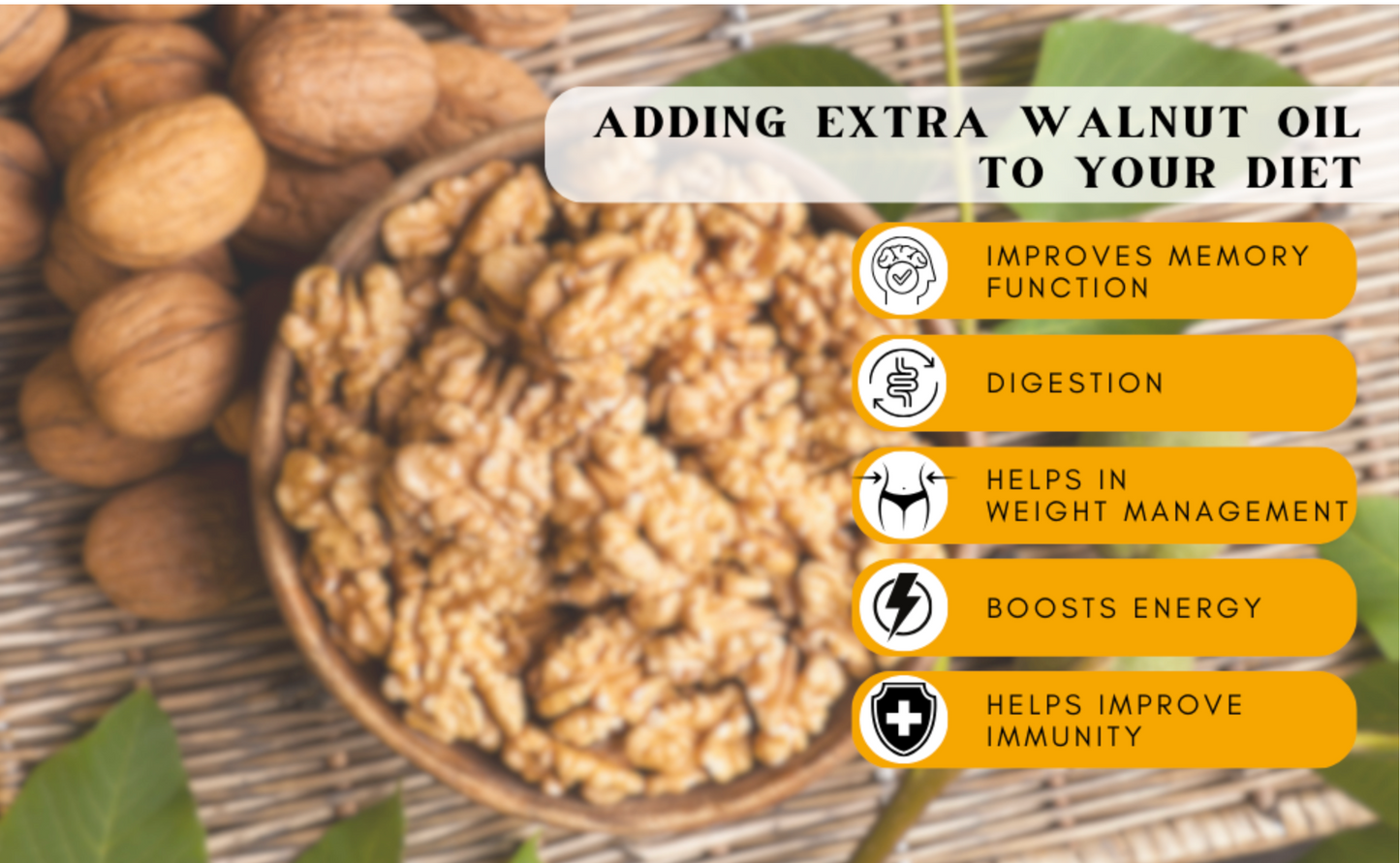 Cold pressed walnut oil omega-3 rich by Woodified Natura