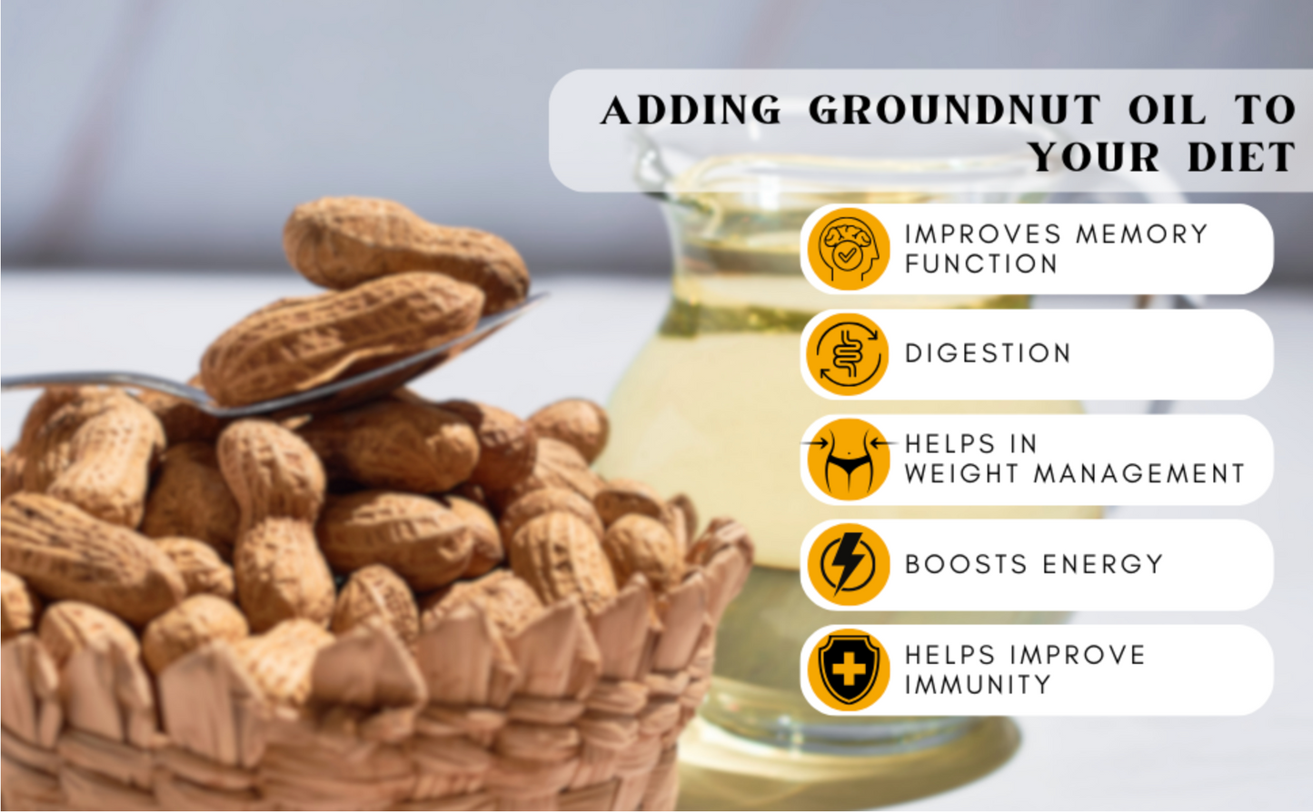 Cold pressed groundnut peanut oil by Woodified Natura